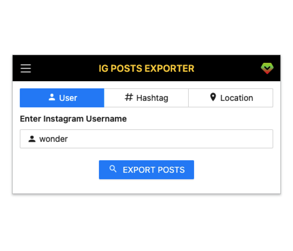 IG Posts Exporter Screenshot